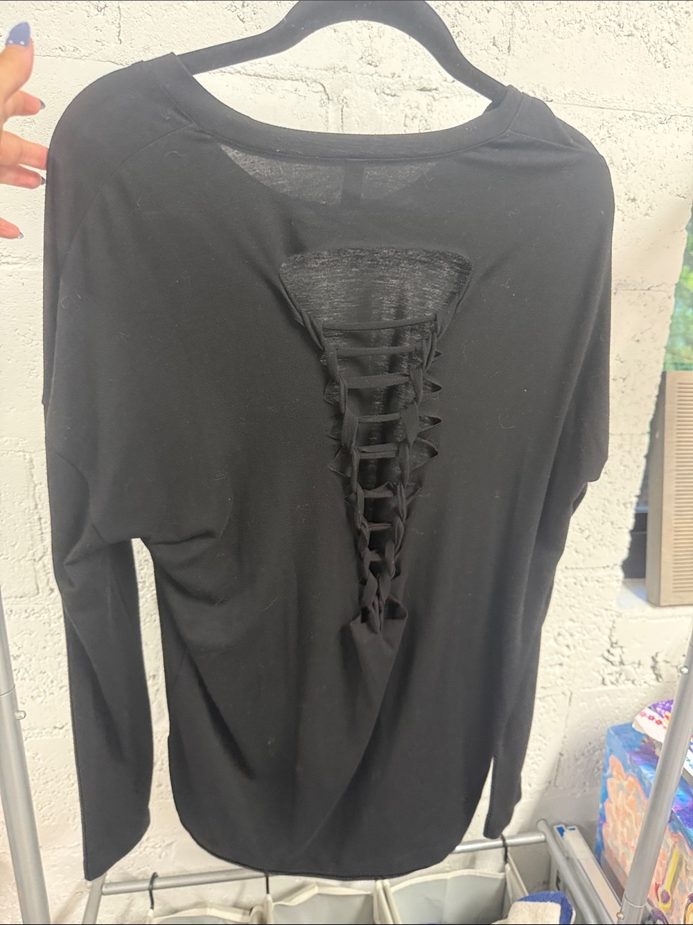 Black ONZIE One Size Activewear Lightweight Long-Sleeve T - Open Back - LIKE NEW